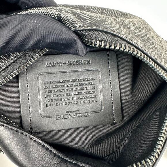 Coach CJ707 Warren Mini Belt Bag In Signature Canvas IN Charcoal - Picture 7 of 8